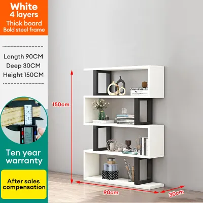 Waroom Bookshelf Rak Floor Storage Rack Rak Modern Minimalist Creative Partition Display Living Room Wall Mounted Shelf 储物架 书架