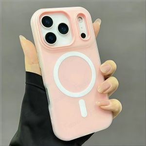 Luxury Candy Color Magsafe 2 IN 1 Phone Case For iphone 16 15 14 Plus 17 Pro Max 16e Air Frost Magnetic Soft Cover Casing