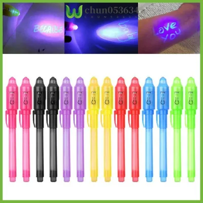 CHUN053634 7pcs Easy to use Colorful Safety Secret Fluorescent Pen Invisible Magic Pencil Invisible Writing UV Light Pen