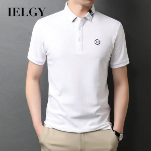 IELGY Summer short-sleeved mens lapel top loose polo shirt