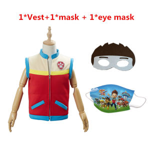 Kids Captain Ryder Paw Patrol Cosplay Costume Vest Waistcoat Sleeveless Jacket Cosplay Party Costumes Fancy Dress Childrens Day