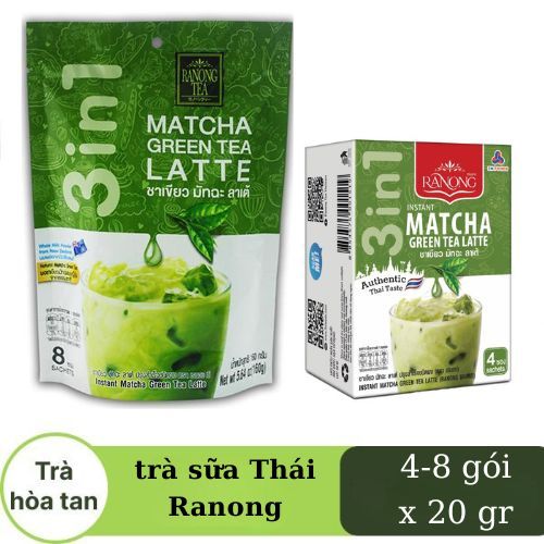 TRÀ SỮA RANONG MATCHA LATTE TÚI 4 GÓI/ 8 GÓI  x 20GR- 01496