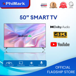 PhiMark 50” 4K Frameless Android 11 Smart LED TV  Voice Control Bluetooth DOLBY Audio ISDB-T Receiver WIFI Mirror Cast (1.5GB+8GB) PM606PH
