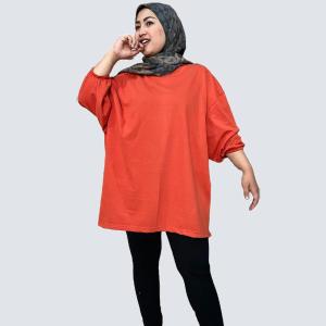 atasan jumbo kekinian | Kaos Atasan Wanita Viral Motif Polos Lengan 3/4 Karet Balon Semi Tunik