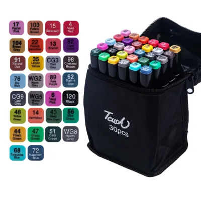 24/30/48/80 Colors Oily Art Marker Pen Set Draw Double Headed Sketching Oily Tip Based Markers School Art Supplies