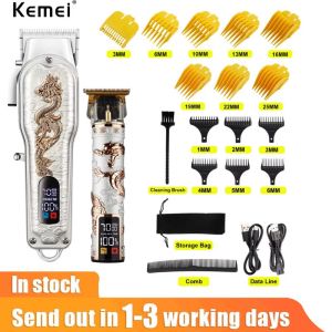 Kemei Professional mens hair clipper cordless shaver hair clipper beard white