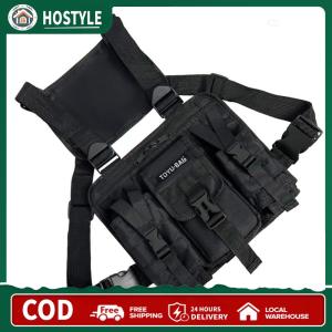 【Free Shipping】 Molle Chest Bag Oxford Cloth Casual Vest Bags Adjustable Multiple Pockets Lightweight for Outdoor Camping Supplies
