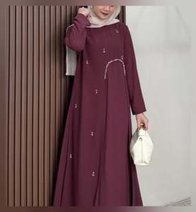 Karina Abaya Bahan Ceruty Babydoll Premium Busui Friendly / Abaya Wanita Kekinian Terbaru 2025 / Baju Lebaran Simple Mewah Elegant By Keyclo