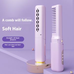 【Malaysia Spot Sale】Mini Hair Straightener Rechargeable Cordless Heating Comb Portable Hair Styling Tool