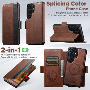0930[Local Stock] Christmas Halloween Faux Leather Wireless Charging Card Holder Stand Wallet magneticed Flip Cover Phone Case For Samsung Galaxy S26 Ultra S25 S24 S23 h261009
