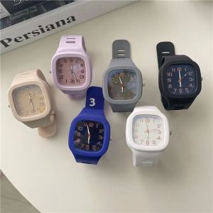 Hobibear đồng hồ vuông Đồng hồ nữ thời trang phong cách preppy Đồng hồ thạch anh điện tử cho học sinh đơn giản Hàn Quốc cho cả nam và nữ