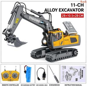 [SG Seller]2.4Ghz RC Engineering Car Toy Alloy Remote Control Excavator Bulldozer Dumper Realistic Construction Vehicle