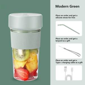 เครื่องคั้นน้ำผลไม้ไฟฟ้า เครื่องปั่นแบบพกพาพร้อมฟาง เครื่องปั่นผลไม้350ml 1200mAh เครื่องคั้นน้ำผลไม้ปั่นแบบชาร์จ USB ถ้วยคั้นน้ำผลไม้