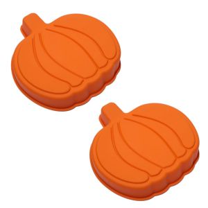 KECTTIO 1/2Pcs 3D Halloween Cake Mold Pumpkin Shape Flexible Pumpkin Baking Mold Easy Release Non-Stick Silicone Baking Mold Kitchen Bakeware