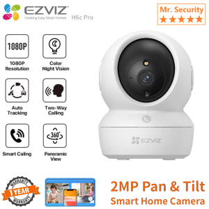 EZVIZ H6c Pro 2MP Pan & Tilt Smart Home Camera Two-Way Calling Auto-Tracking Smart Color Night Vision Supports MicroSD Card