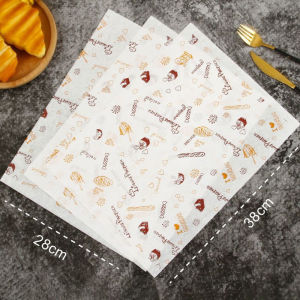 100 Pcs Printed Grease Proof Paper Cake Paper Food Wrapper Food Liner Wax Paper Baking News Paper