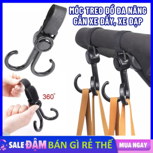 Móc Đôi Treo Đồ Gắn Xe Đạp Xe Đẩy Cho Bé - Móc Gắn Xe Oto Khóa Dán Xoay 360 Độ Chống Rơi Tiện Dụng - Móc Treo Đồ Đa Năng Khóa Dán Cao Cấp