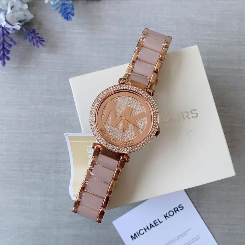 Michael Kors Women's Parker MK6176 Rose-Gold Stainless-Steel Quartz Fashion  Watch