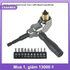 【CANAMEK】 1 11 chiếc Dụng cụ cầm tay Khóa tự động Tay cầm tua vít góc phải 90 độ Bộ chuyển đổi đầu tua vít góc Dụng cụ bắt vít chạy điện Dụng cụ bắt vít góc