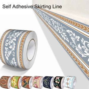 SKJK Thickened Wall Base 10 Meter Self Adhesive Skirting Line Fashion Soft Decoration Strips Living Room