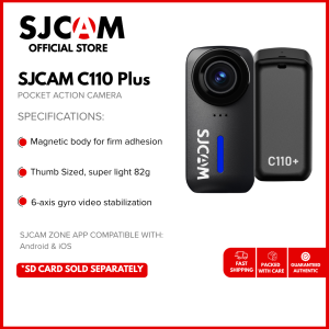 SJCAM C110 Plus | 170° Wide Angle Lens | Anti-Shake | 98FT Waterproof Depth with Waterproof | 4K 30FPS  | 6-axis gyro stabilization