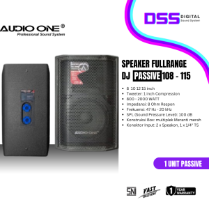 (1BOX) Speaker Monitor Panggung Single Speaker Fullrange Pasif Audio One DJ 108-115 Ukuran 8Inch-15Inch Garansi | DSS
