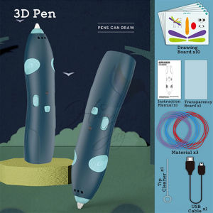 COD Wireless Intelligent 3D Printing Pen 3D Printer Arts Pen Making Doodle Arts Crafts-Temperatur Rendah Free PCL Filament-USB Cable