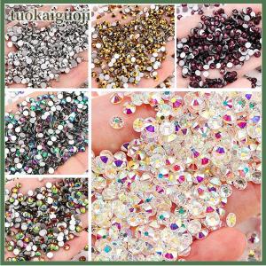 tuokaiguoji 1440pcs 2mm DIY hạt Rhinestone phẳng trở lại hạt quyến rũ thạch long lanh hạt cho DIY Craft đồ trang sức làm