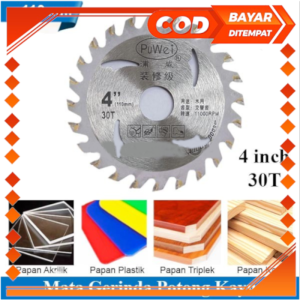 Mata gerinda Potong Kayu 4 inch 30T Circular Blade 30 Gigi Bisa Untuk Papan Plastik Akrilik