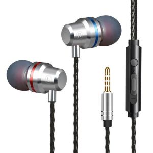YOVONINE Metal Wired Earbuds Headphones 3.5mm InEar Earphone Earpiece with Mic Stereo Gaming Headset for Samsung Xiaomi Phone Computer