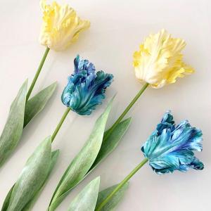 MAOMEI HOUSE Đầy màu sắc 1 pcs Cho Gia Đình Tiệc Đám Cưới Thanh lịch Nhiếp ảnh Đạo Cụ LụA Hoa Giả Hoa Con Vẹt nhân tạo Tulip Bảng Trang Trí Bó Hoa cưới
