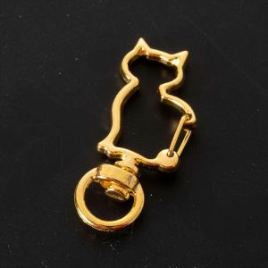 GUAIP Gold Silver Plated Cat Lobster Claw Clasp Keyring Making Alloy Split Key Ring Connector Accessories Metal DIY Keychain Buckle DIY Jewelry