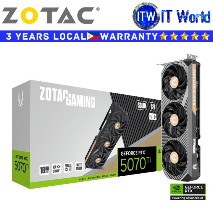 ほぼ新品　ZOTAC RTX 5070 Ti SOLID SFF OC 16GB Amazon.com: ZOTAC Gaming GeForce RTX 5070 Ti Solid OC DLSS 4 16GB