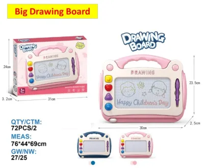 Magnetic 4-Color Drawing Sketch Board Erasable Colorful Pad Kids Toy Baby 6m+ Cat Ear Handle