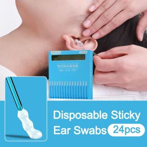 PRIMEPICKGLOBAL 24PCS/Box Silicone Disposable Ear Swabs Soft Ear Cleaner Ear Wax Removal Tool  Sticky Earwax Remover Stick Children Adult