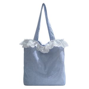 CRNGW Floral Embroidery Lace Shoulder Bag Flower Embroidered Womens Handbag Elegant Lightweight Canvas Tote Bag Beach