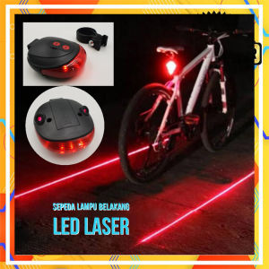 V2 Lampu Sepeda Laser Line Garis Merah Biru Gowes Aksesoris Sepeda Motor Bicycle Mountain bike safety lamp LED Infrared By Einstein-Store