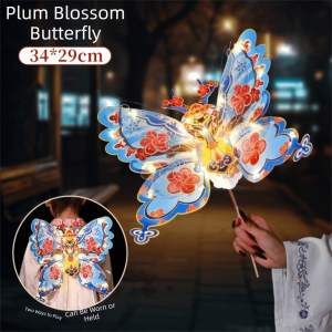 WISH BOUTIQUE Portable Butterfly Lantern Material Kit Semi-finished Product Led Traditional Flower Lantern New Design Luminous Handheld Glowing Lantern Mid-Autumn Festival