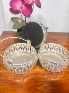 Elegant German Silver-Style Decorative Basket | Ideal Wedding Gift & Special Occasion Décor | Perfect for Home Pooja | 4 Inches Pack of 1