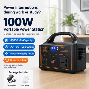 EXPOSE Portable Power Station 100W LiFePO4 Solar Generator 76.8Wh Built-in 12W Panel QC18W PD20W LED Brownout Camping PH