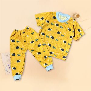 SETELAN PIYAMA BAYI LENGAN PENDEK MOTIF KARAKTER 3-18 BULAN