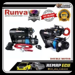 RUNVA 12V (Double Motor) WINCH EWS 14000LBS PLASMA ROPE