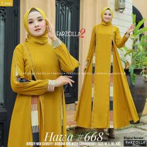 Gamis Abaya Turki Terbaru 2024 Hitam Ibu dan Anak Terbaru Jersey mix Ceruti Aplikasi Mote dan Bordir Hawa 668