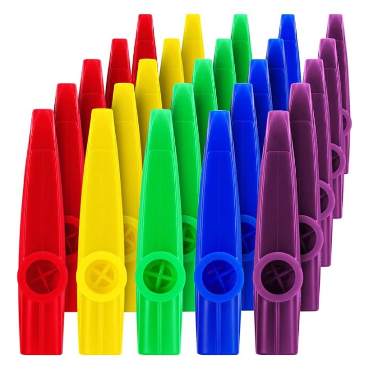 25 Pack Plastic Kazoos Musical Instruments with Flute Diaphragms for Gift, Prize and Party