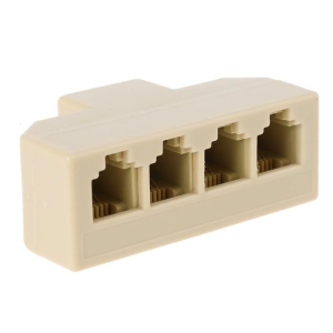 RJ11 Wall Jack Adapter Phone Line Splitter Wall Jack Plug 1 to 4 Modular Converter Adapter for Office Home Phone System