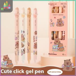 【SHGMYD】 ปากกาหมึกเจลสีหมึกสีดำหัวพิมพ์การ์ตูน4ชิ้นอุปกรณ์เครื่องเขียนสำหรับโรงเรียนปากกาแห้งเร็วของขวัญเครื่องเขียนสำหรับนักเรียนสำนักงานโรงเรียน