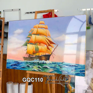 Tranh thuận buồm xuôi gió decor treo tường Tranh tráng gương thuận buồm xuôi gió trôi trên biển lớn treo tường GQC110