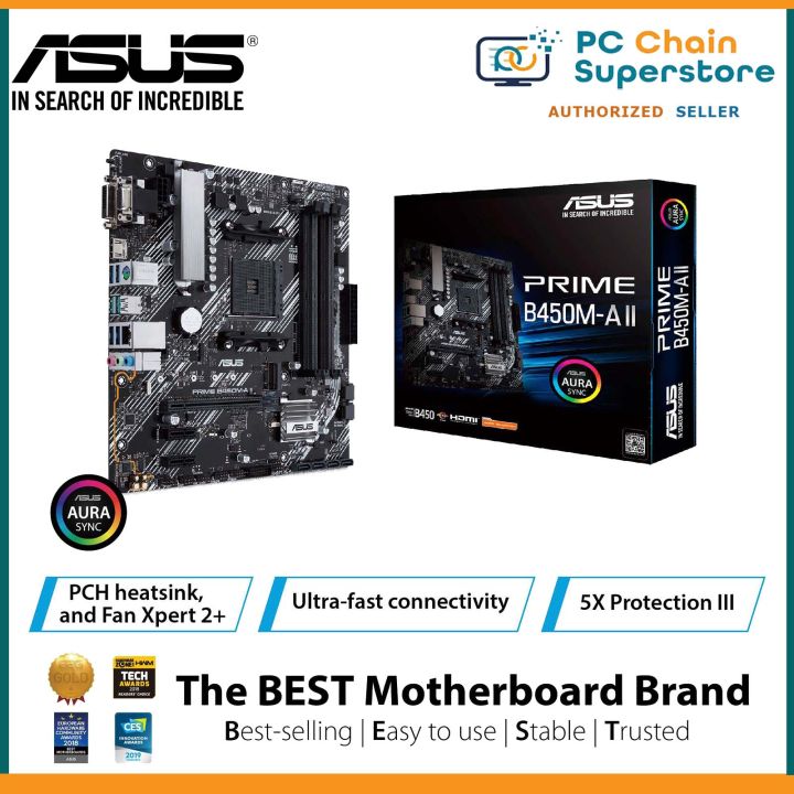 ASUS PRIME B450M-A II AM4 mATX motherboard with support HDMI