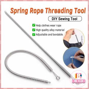 Biblio【Ready in Stock】 1Pc Bendable Spring Rope Threading Tool Waist Rope Hat Rope Threading Device Sewing Tool