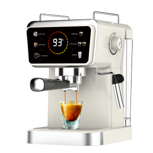 LAHOME Minuman Panas / Dingin Mesin Kopi Espreso Otomatis Mesin Kopi Seduh Dingin Panel Sentuh LCD Dengan Pembuih Susu Mati Otomatis mati 20 Bar Otomatis Cerdas Digital Espresso Coffee Machine Hot & Cold Brew Coffee Maker Americano Cappuccino Latte